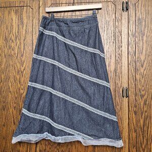 Boho Jean Skirt Neesh By Dar size small